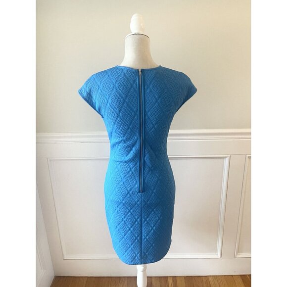 Donna Morgan Blue Textured Stretch Sheath Dress Size 2 - Picture 4 of 5